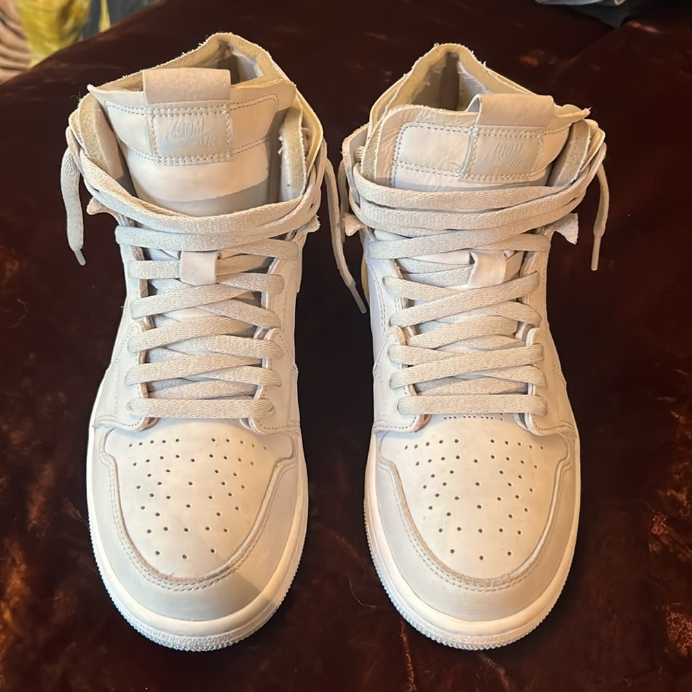 Nike Air Jordan 1 light grey and light blue size 8.5 womens size 7 mens